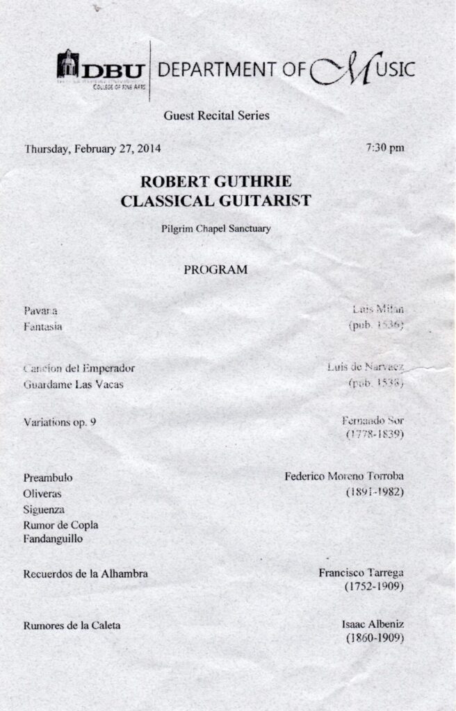 Robert Guthrie (Final Concert-Dallas Baptist University-2-27-2014) (page 1)