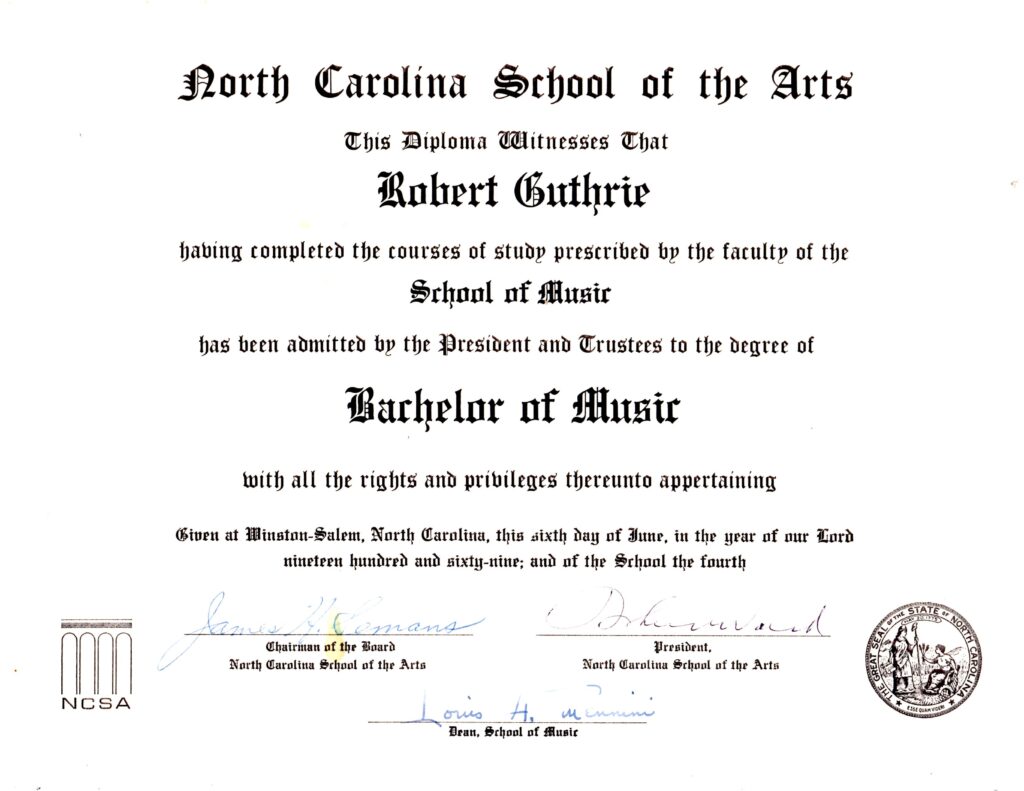 Robert Guthrie B.M. Diploma